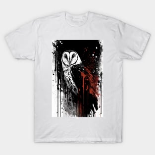 Barn Owl Ink Painting T-Shirt